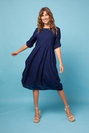 Preloved Guru Cotton Dress - Navy
