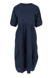 Preloved Guru Cotton Dress - Navy