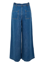 Product shot of the Brando Pant in colour Brando (Blue), from the back