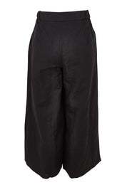 Product shot of the Jedda Linen Cotton Pant in colour Black (Black), from the back