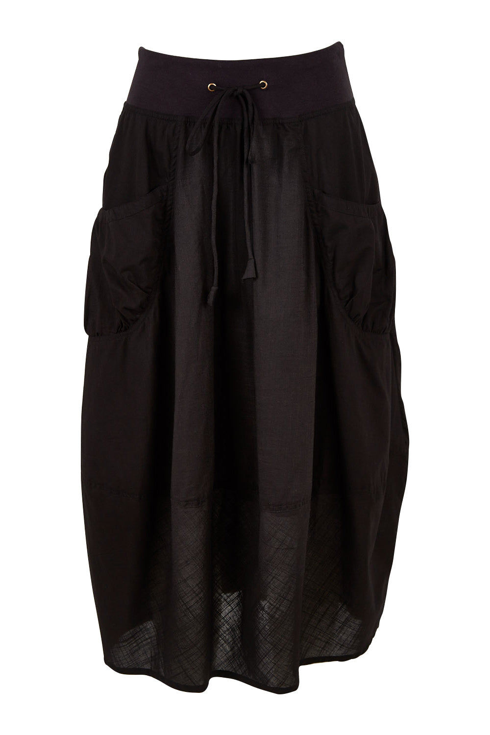 Product shot of the Guru Skirt in colour Black (Black), from the front