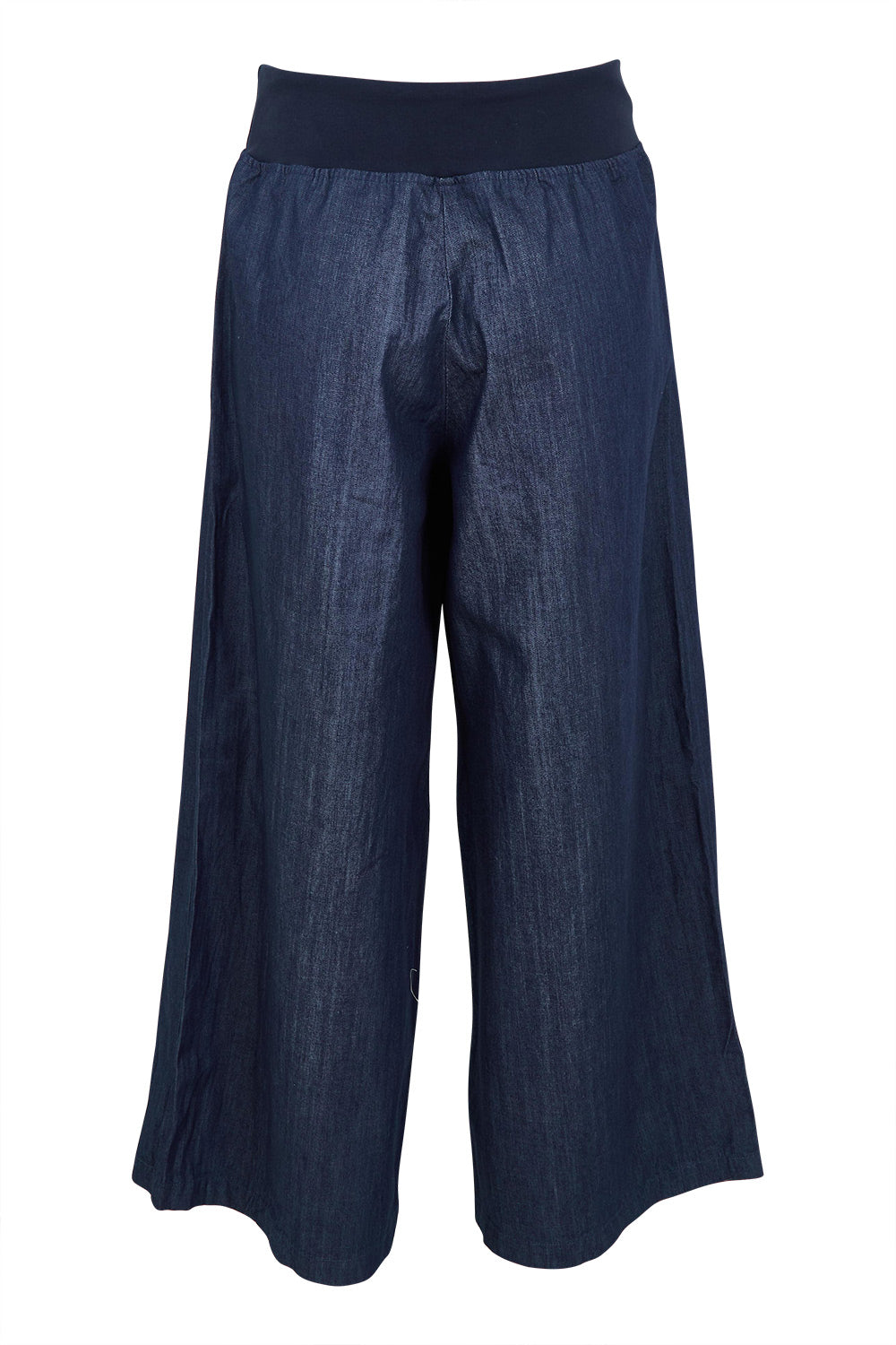 Product shot of the Ria Denim Pant in colour Darkdenim (Blue), from the back