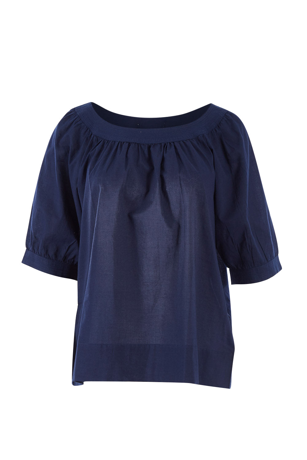 Product shot of the Bliss Top in colour Navy (Green), from the front