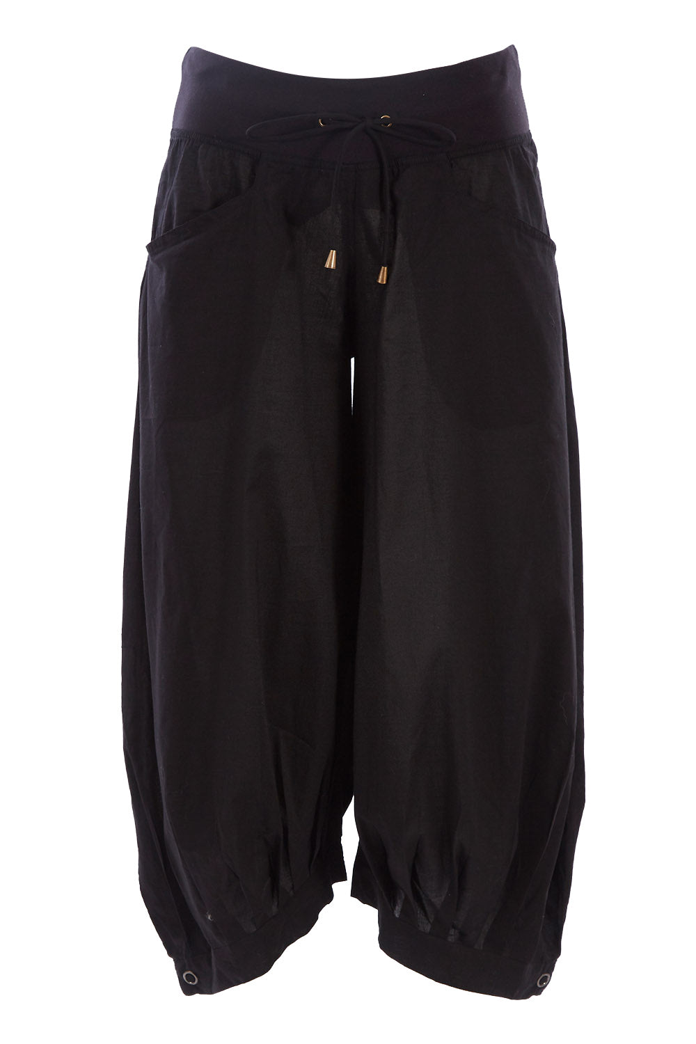 Product shot of the Guru Pant in colour Black (Black), from the front