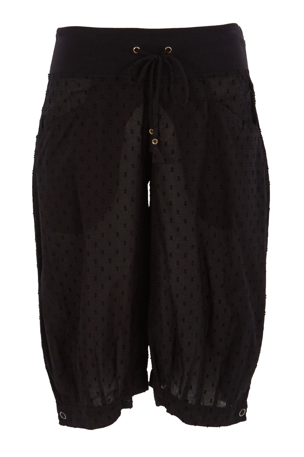 Product shot of the Jada Short in colour Sanur (Black), from the front