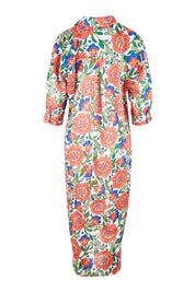 Product shot of the Amari Shirt Dress in colour Whitegiul (White), from the back