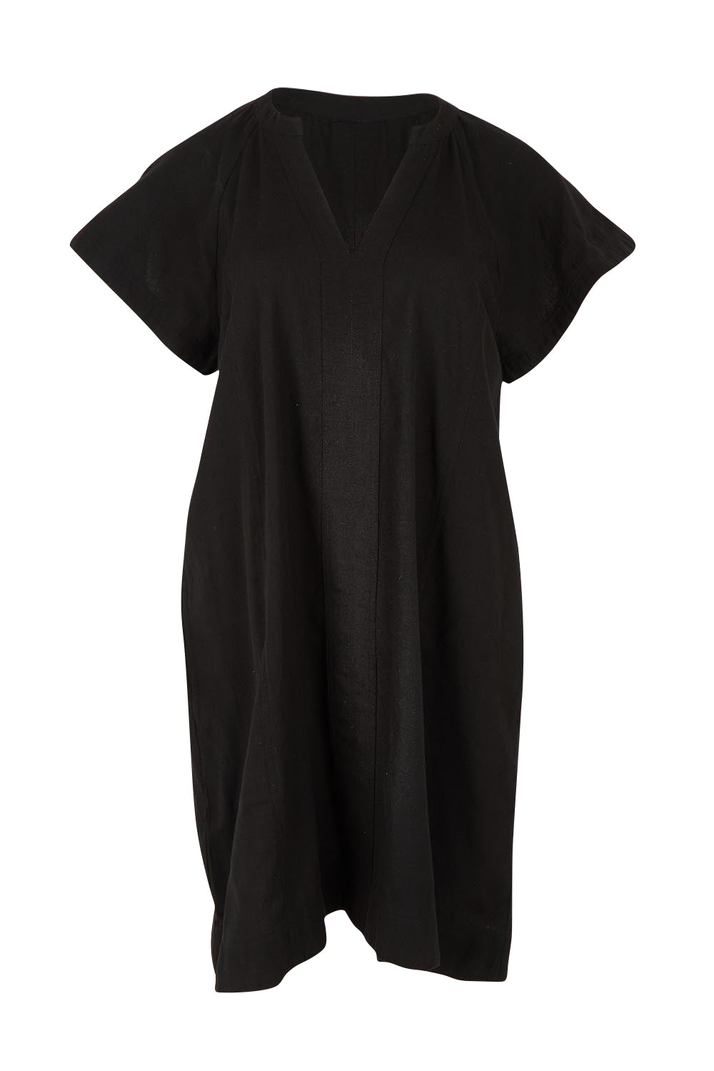 Product shot of the Livy Cotton Dress in colour Black (Black), detail