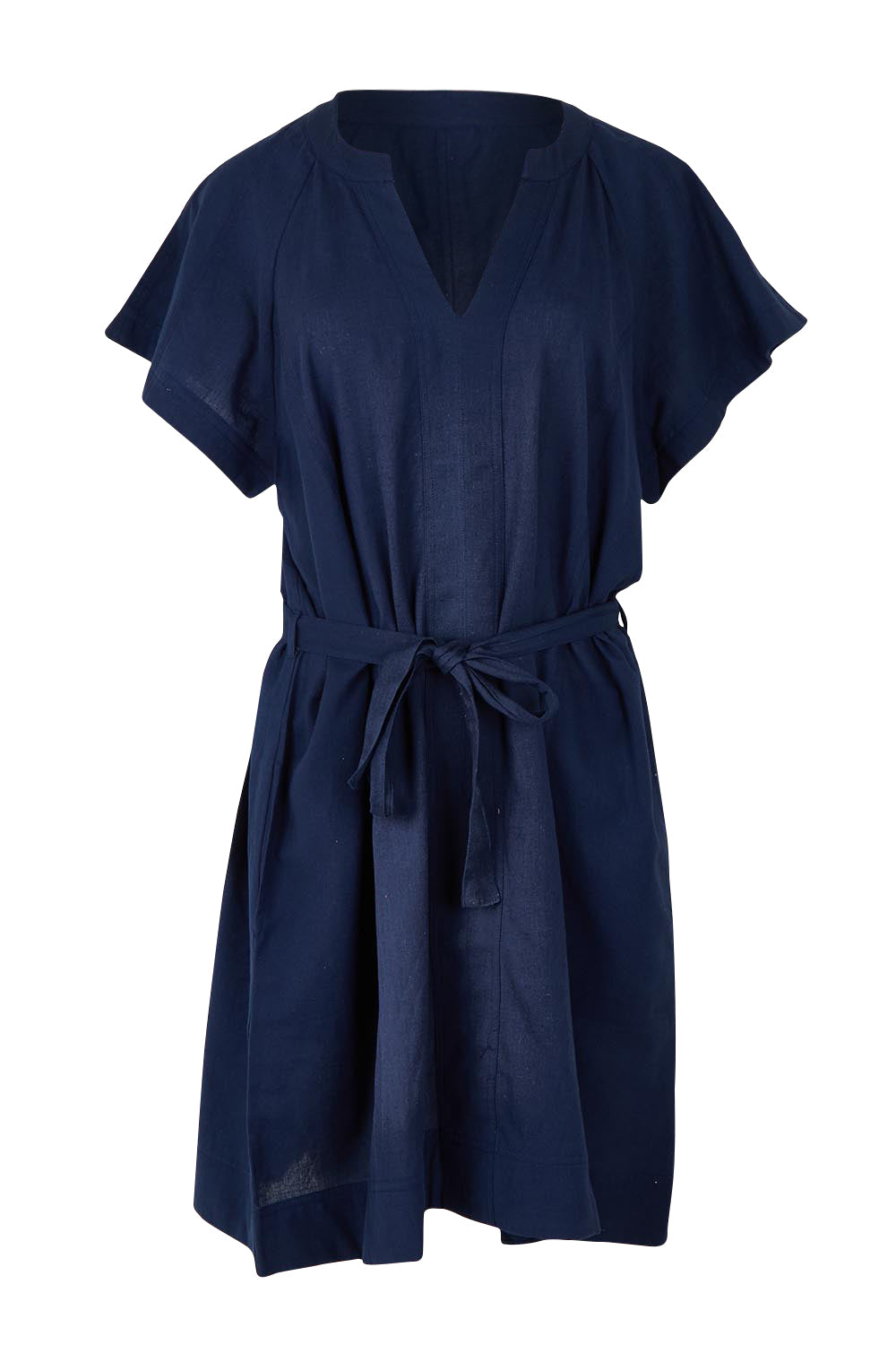 Product shot of the Livy Cotton Dress in colour Navy (Blue), from the front