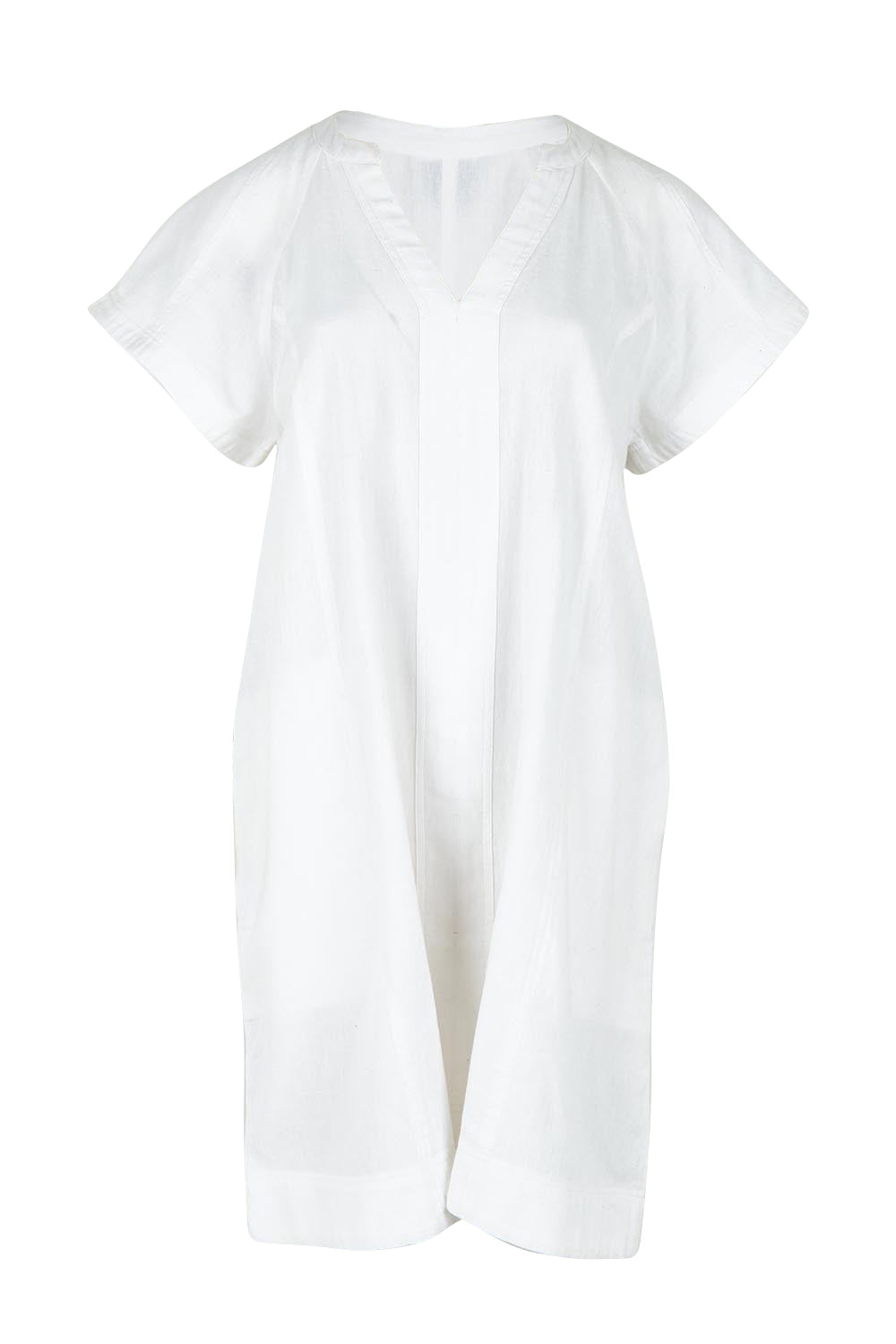 Product shot of the Livy Cotton Dress in colour White (White), detail
