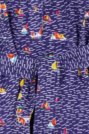 Product shot of the Amalfi Cotton Dress in colour Amalfi (Blue), detail