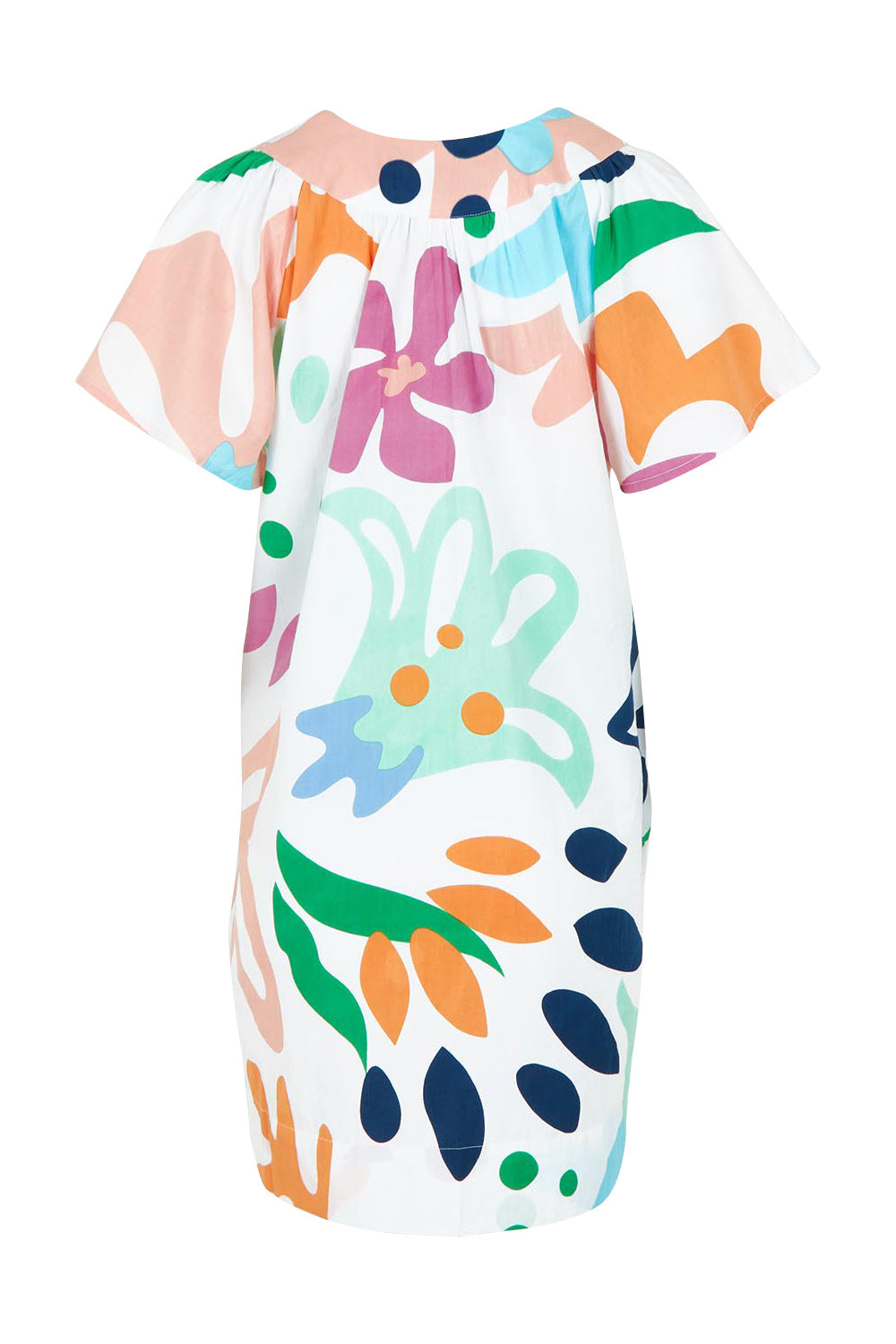 Product shot of the Etta Cotton Dress in colour Sorrento, from the back