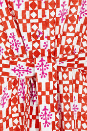 Product shot of the Maui Cotton Shirt Dress in colour Naples (Pink), detail