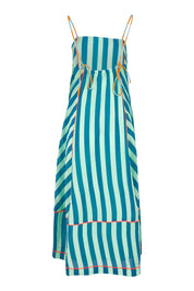 Product shot of the Sami Cotton Dress in colour Capriblue (Blue), from the back