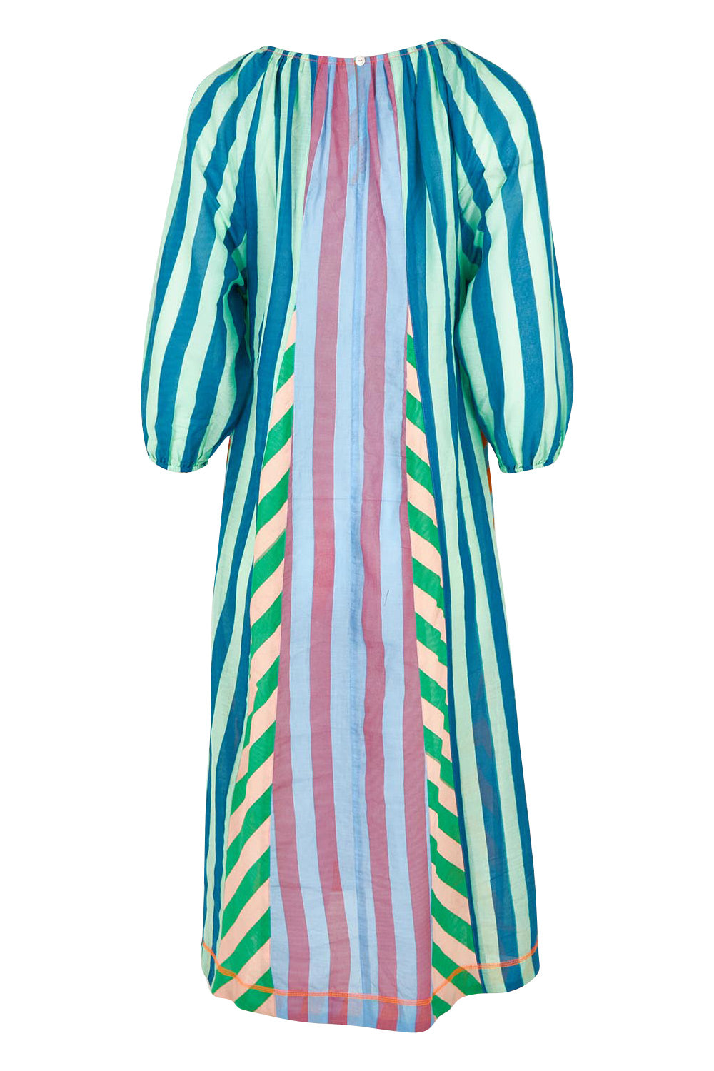 Product shot of the Lucia Cotton Dress in colour Capris, from the back