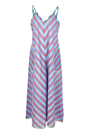 Product shot of the Shimmi Cotton Jumpsuit in colour Capriblue (Blue), from the front