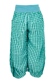 Product shot of the Guru Cotton Pant in colour Green (Green), from the back