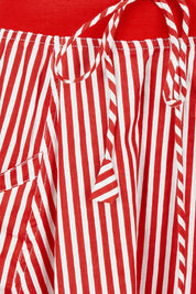 Product shot of the Guru Cotton Skirt in colour Emilias (Red), detail