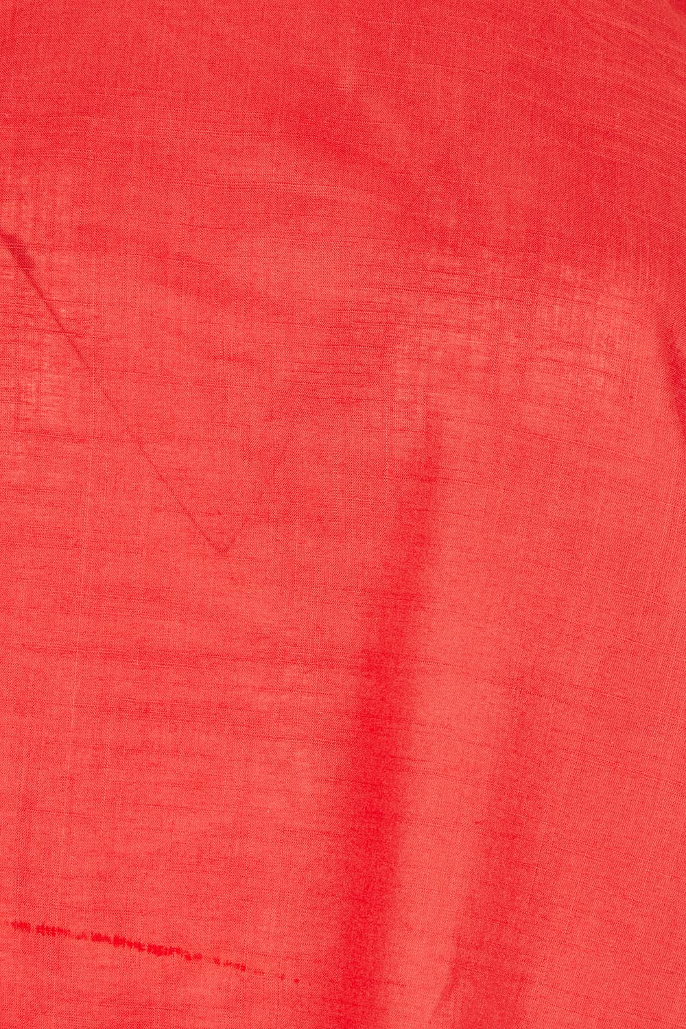 Product shot of the Ava Cotton Top in colour Pomodoro (Red), detail