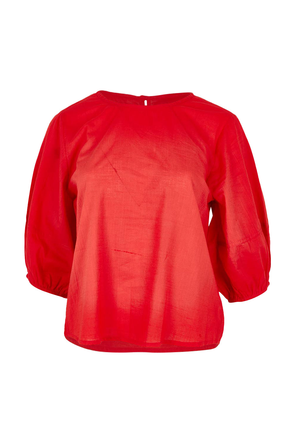 Product shot of the Ava Cotton Top in colour Pomodoro (Red), from the front