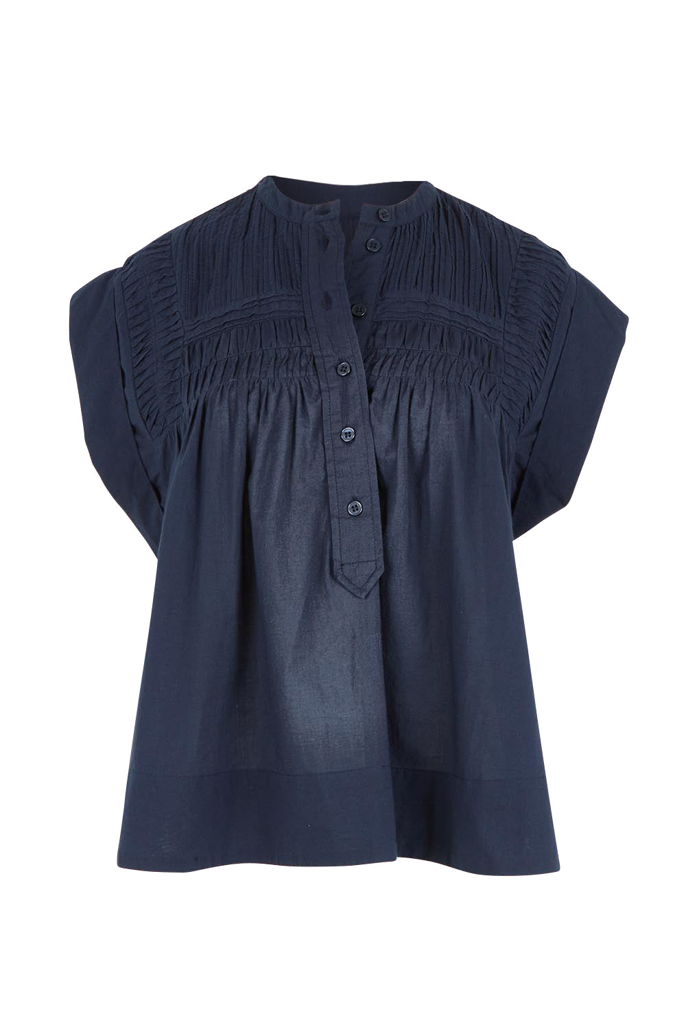 Product shot of the Danika Cotton Top in colour Navy (Blue), from the front