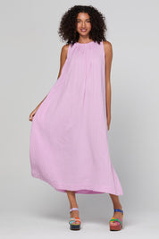 Model Genericm wearing size sample of the Oceano Dress – Sorbet in colour Sorbet, from the front
