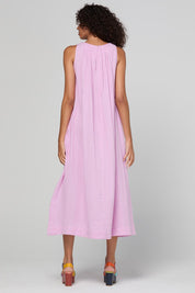 Model Genericm wearing size sample of the Oceano Dress – Sorbet in colour Sorbet, from the front