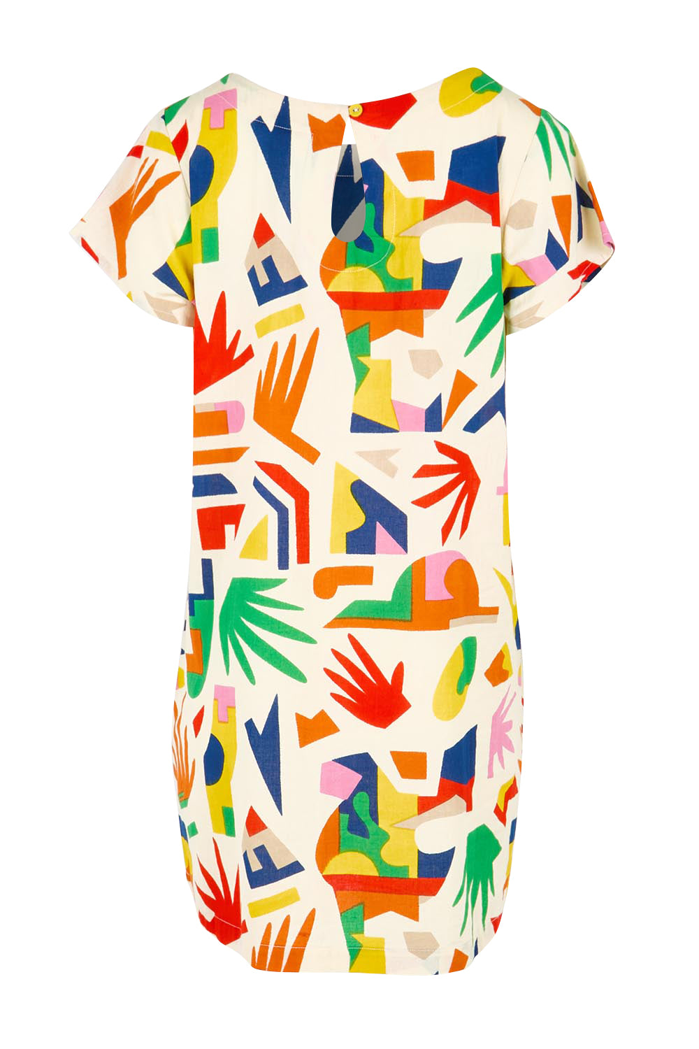 Product shot of the Harper Dress – Shapes in colour Shapes, from the back