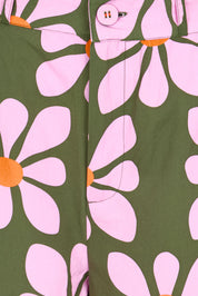 Product shot of the Cosmos Cotton Pant – Cosmos in colour Cosmos, showing detail
