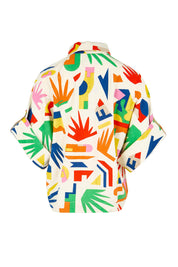Product shot of the Maui Shirt – Shapes in colour Shapes, from the back