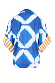 Product shot of the Maui Cotton Shirt – Blockprint in colour Blockprint, from the back