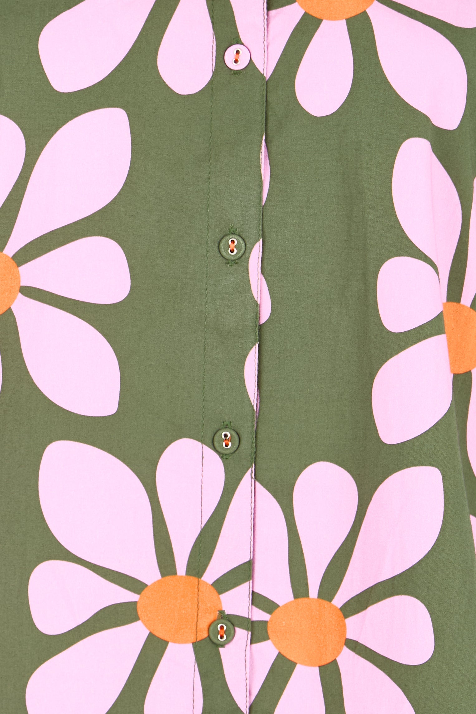 Product shot of the Cosmos Cotton Shirt – Cosmos in colour Cosmos, showing detail