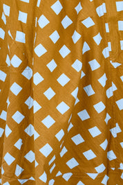 Product shot of the Guru Skirt – Geocheck in colour Geocheck, showing detail