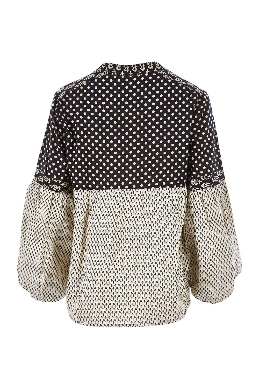 Product shot of the Stevie Top in colour Broadway (Black), from the back