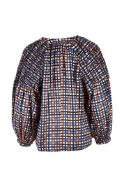 Product shot of the Rossi Cotton Shirt in colour Rossicheck (Blue), from the back