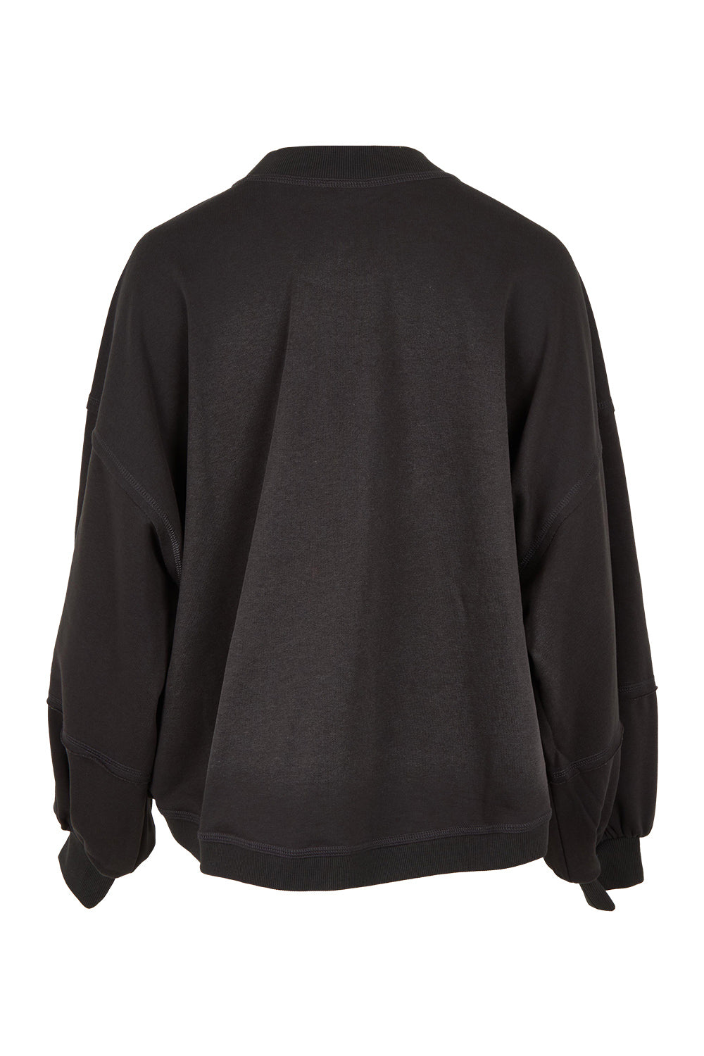 Product shot of the Guru Cotton Blend Sweater in colour Black (Black), from the back
