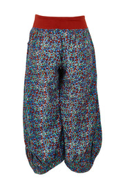 Product shot of the Guru Cotton Pant in colour Inez (Blue), from the back