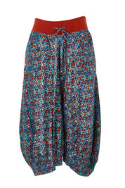 Product shot of the Guru Cotton Pant in colour Inez (Blue), from the front