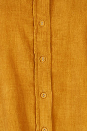 Product shot of the Metropolitan Cotton Cord Shirt in colour Marigold, detail