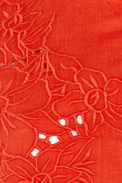 Product shot of the Clementine Cotton Shirt in colour Poppyred (Red), detail