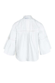 Product shot of the Haru Embroidered Shirt in colour White (White), from the back