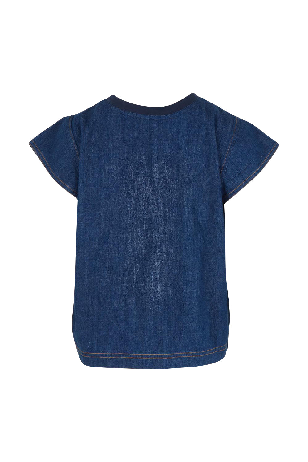 Product shot of the Leaf Top in colour Darkdenim (Blue), from the back
