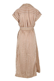 Product shot of the Portia Dress in colour Lattestrip, from the back