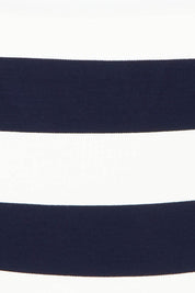 Product shot of the Thandie Strapless Dress in colour Navystripe (Blue), detail