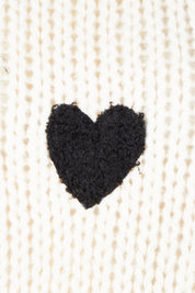 Product shot of the Heart On My Sleeve Knit in colour Offwhite (White), detail