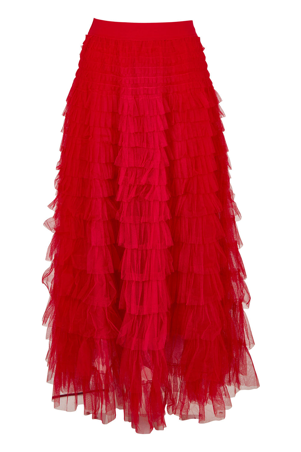 Product shot of the Chance Skirt in colour Berryred (Red), from the front