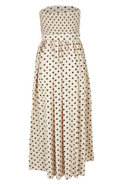 Product shot of the Avalon Cotton Maxi Dress in colour Chocpolka, from the back