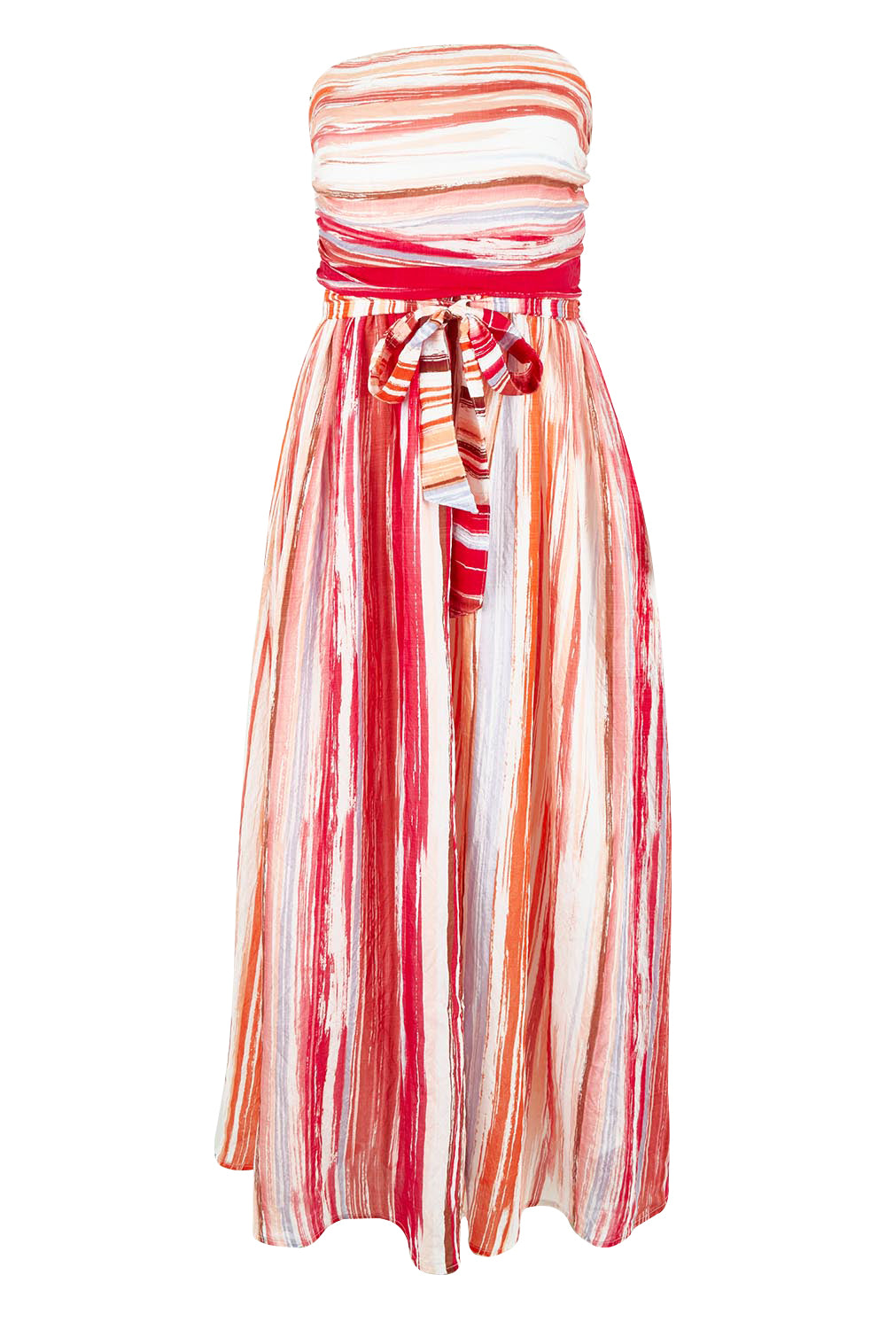 Product shot of the Avalon Dress in colour Painterly, from the front