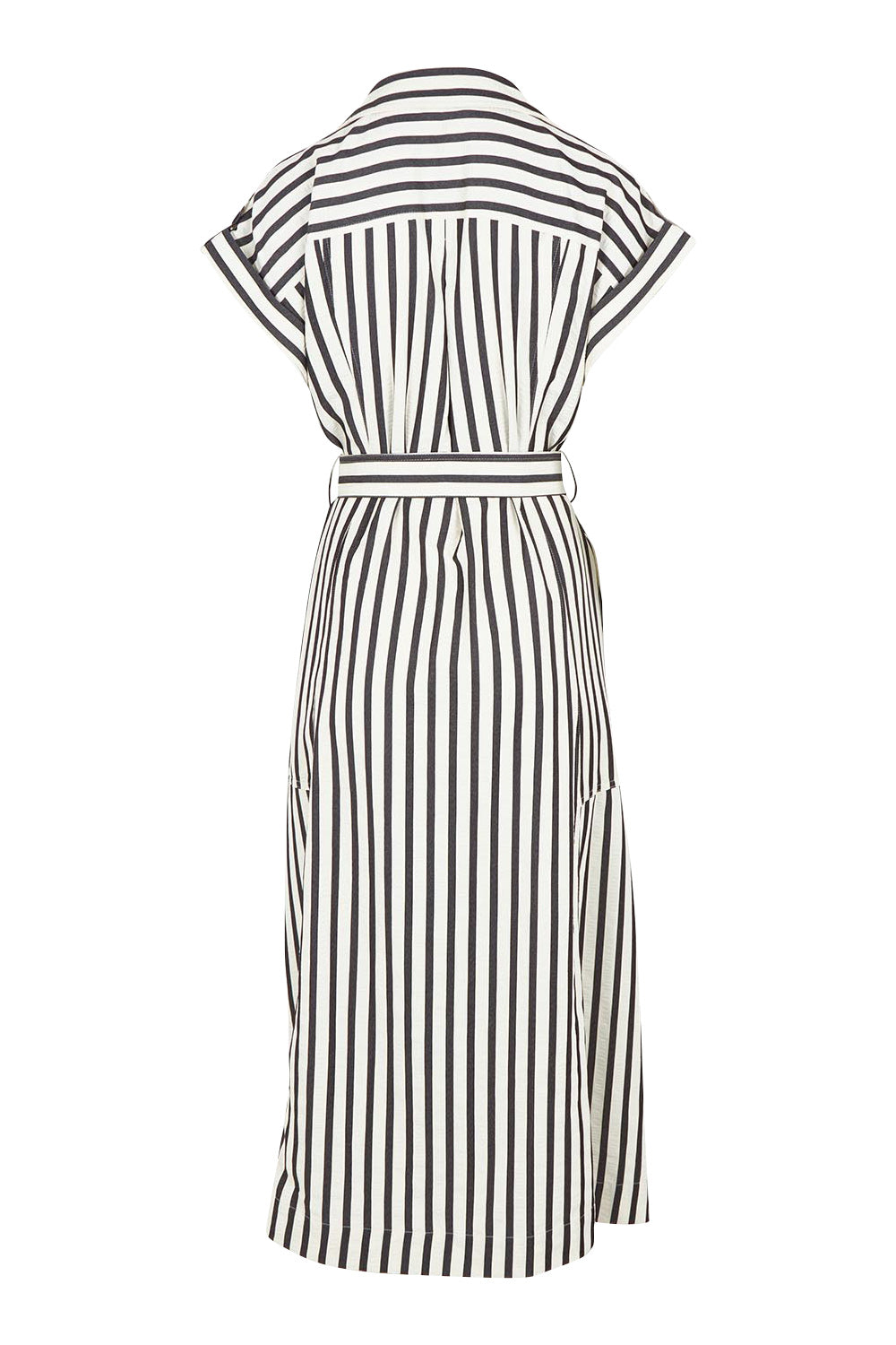 Product shot of the Portia Dress in colour Blackstrip, from the back
