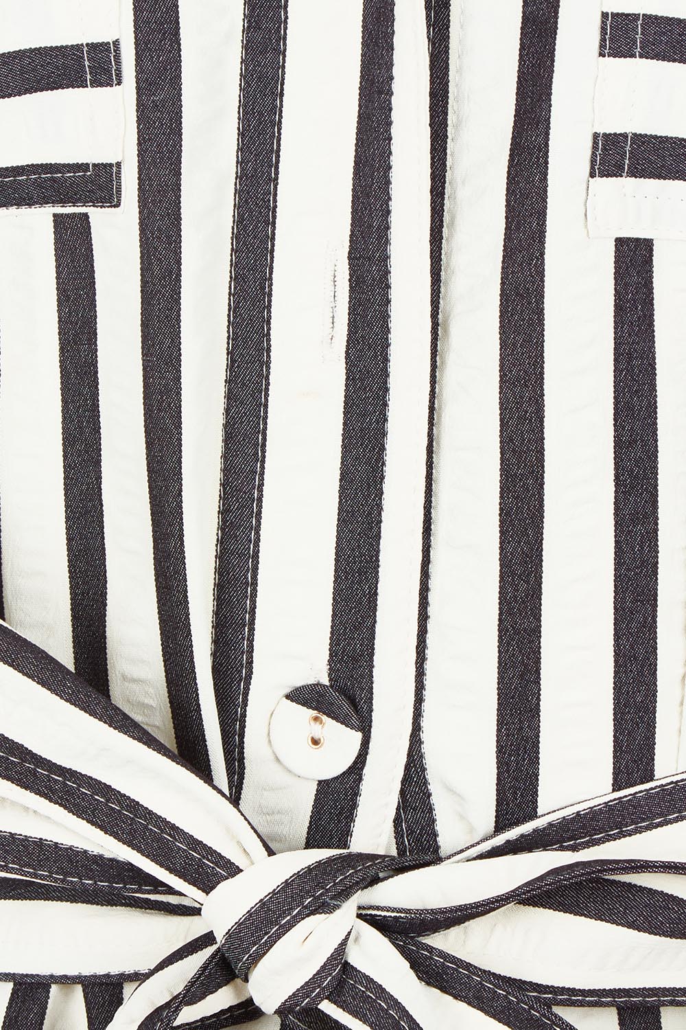 Product shot of the Portia Dress in colour Blackstrip, detail