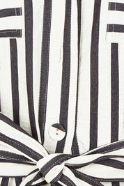 Product shot of the Portia Dress in colour Blackstrip, detail
